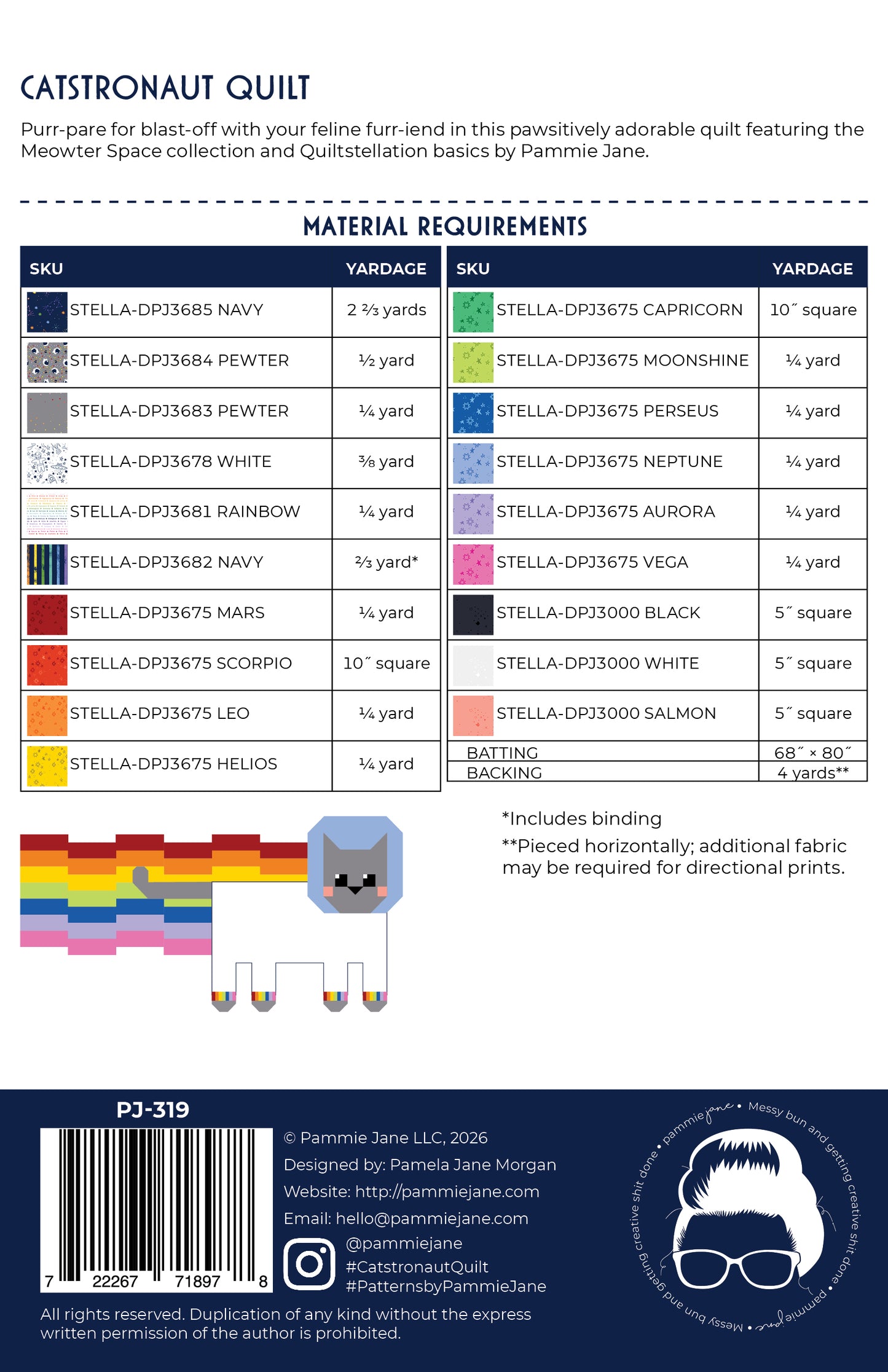 Catstronaut #319 PDF Pattern