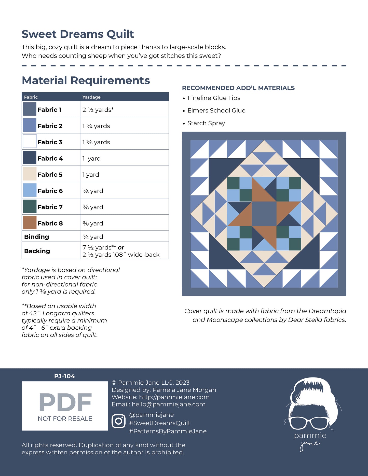 Sweet Dreams #104 PDF Pattern