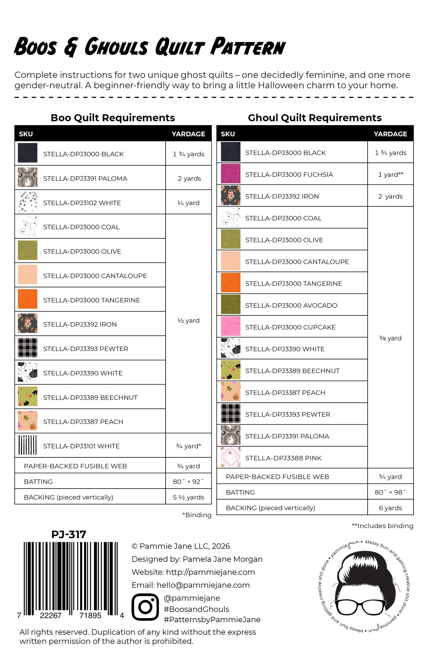 Boos & Ghouls #317 Paper Pattern
