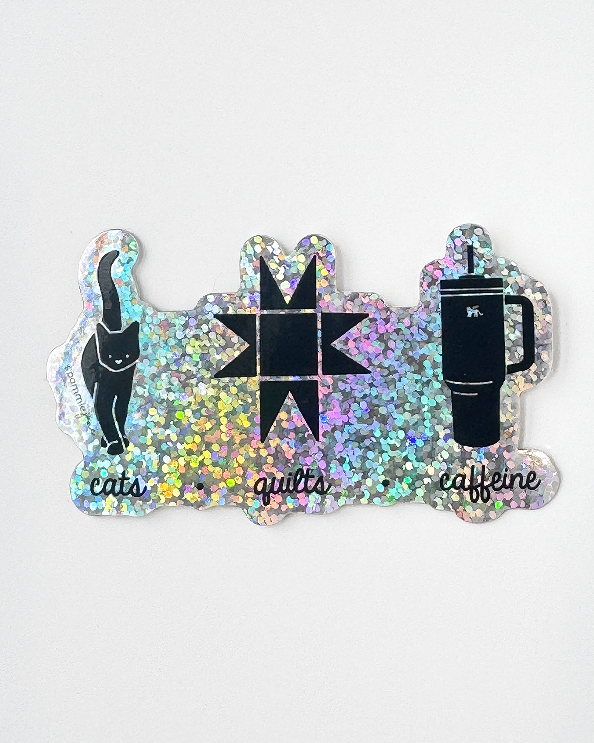 Cats Quilts Caffeine Sticker