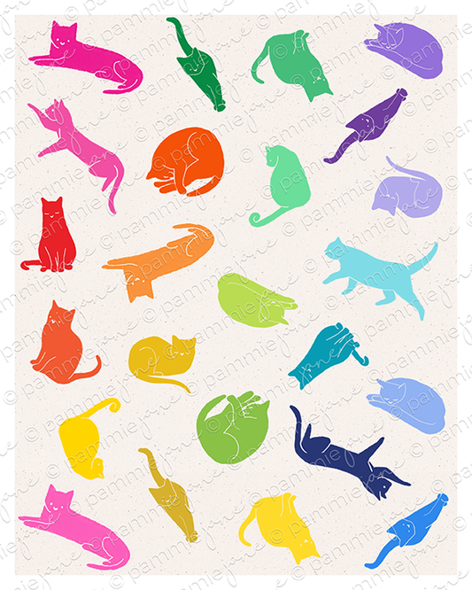 Cat Lady Art Print - 8 x 10