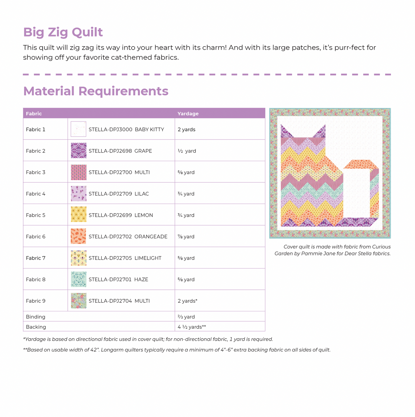 Big Zig #106 Paper Pattern