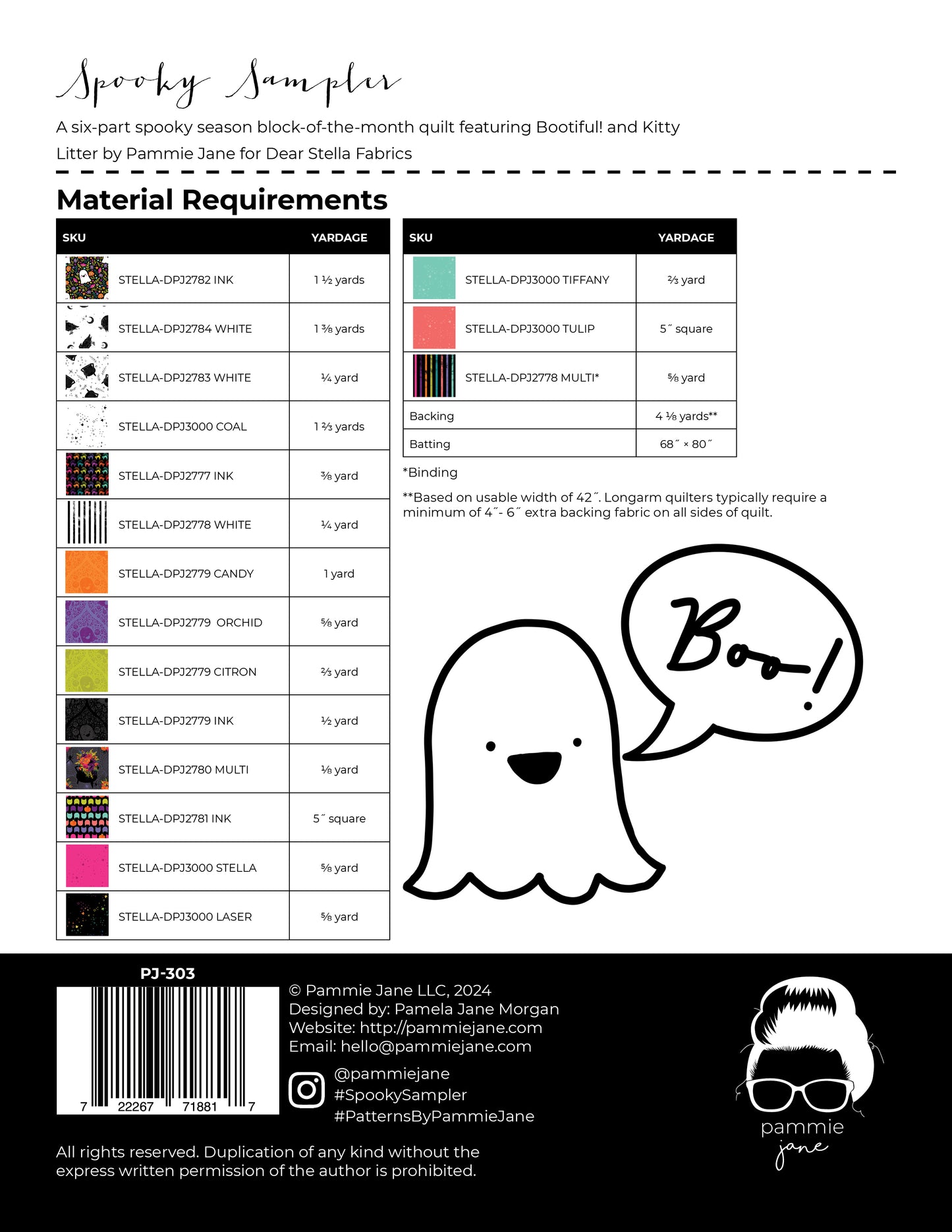 Spooky Sampler #303 PDF Pattern